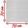 Painel Placa 3d Auto Adesivo Tijolo À Vista Branco 70x70cm - 2