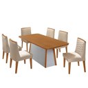 Ver imagem 2 de Mesa de Jantar Diane 180cm Tampo Mdf Laminado com 6 Cadeiras Eloise Moderna Mobília