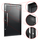 Ver imagem 3 de Porta Pivotante Alumínio Lambril c/Puxador Esq. Elite Preto 216x100 Brimak