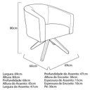 Ver imagem 3 de Poltrona Para Sala De Estar Base Madeira Mariana Bege Tabaco