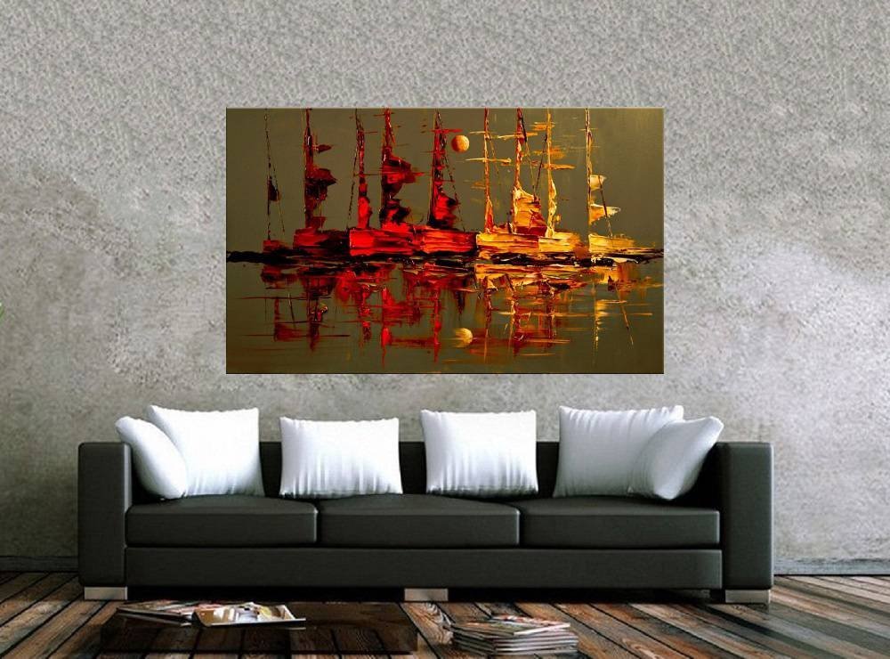 Quadro Pintura Tela Moderna Marinas 2427: 60cm (A) x 100cm (L) - 2