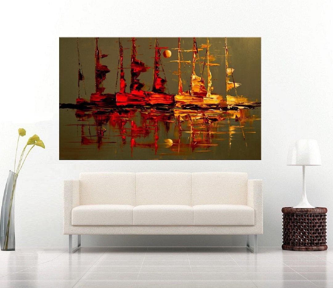 Quadro Pintura Tela Moderna Marinas 2427: 60cm (A) x 100cm (L) - 3