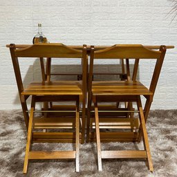 Conjunto Dobrável 120x70 Mesa com 4 Cadeiras Paraná Cor:mel - 4