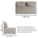 Ver imagem 3 de Sofá Modular 2 Lugares Block 148 cm Pes Madeira Boucle Tce 1018 Moll