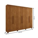 Ver imagem 4 de Guarda-roupa Casal Bari 6 Portas 4 Gavetas Cinamomo - Panorama Móveis
