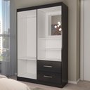 Ver imagem 5 de Guarda-roupa Solteiro Gabe 2 Portas 2 Gavetas com Espelho Black - Panorama Móveis