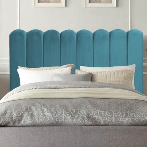 Cabeceira Estofada Alanis 100CM Solteiro Suede Azul Turquesa - D A DECOR