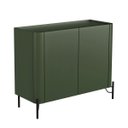 Ver imagem 2 de Balcão Buffet 98,5cm para Sala de Jantar com 2 Portas Prateleira e Pés em Metal 100% MDF Bend Verde/