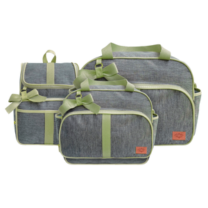 Kit Bolsas Maternidade Mave Baby Elegance Cinza e Verde