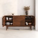 Ver imagem 5 de Buffet Balcão Pequeno Madeira 145 Cm 2 Portas 3 Gav Tecca Idimex