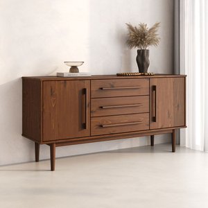 Buffet Balcão Pequeno Madeira 145 Cm 2 Portas 3 Gav Tecca Idimex