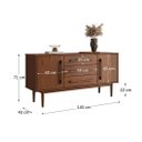 Ver imagem 3 de Buffet Balcão Pequeno Madeira 145 Cm 2 Portas 3 Gav Tecca Idimex