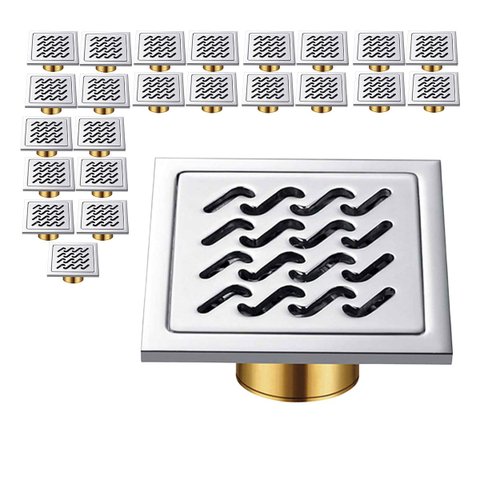 Ralo 10x10 Inox Kit 23 Uni Anti Odor Banheiro Higienico Varanda Quintal Jardim Anti Inseto Lavabo Ca