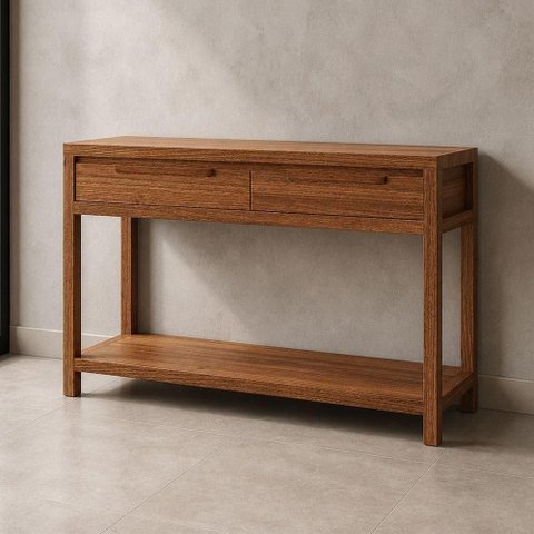 Aparador Dunia F06 Rústico 2 Gavetas Madeira Maciça 130cm Lyam Decor