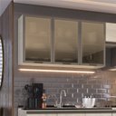 Ver imagem 1 de Armário Aéreo Triplo com Vidro Greta 