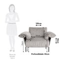 Ver imagem 4 de Poltrona Industrial Basileia 105cm Yescasa Veludo Tx Cinza Prata