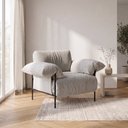 Ver imagem 1 de Poltrona Industrial Basileia 105cm Yescasa Veludo Tx Cinza Prata