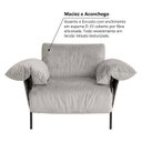 Ver mais imagens de Poltrona Industrial Basileia 105cm Yescasa Veludo Tx Cinza Prata