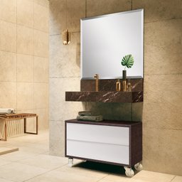 Bancada em Porcelanato para Banheiro 80cm Pró com Cuba Esculpida  - 4