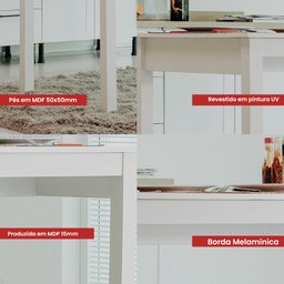Mesa de Jantar Ditália Ja-225 Cor:branco - 5