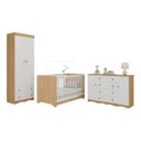 Ver imagem 2 de Quarto de Bebê Completo com Berço Americano 3 em 1 Realeza Multimóveis Mp4595 Madeirado/branco