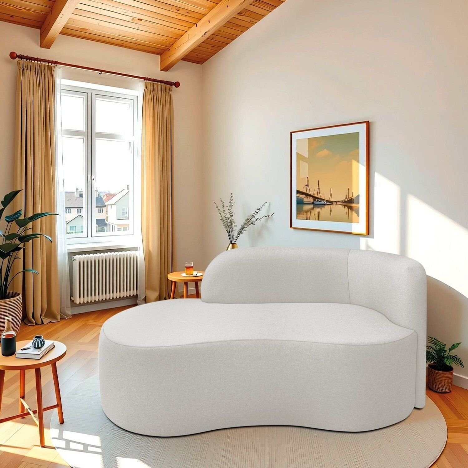 Recamier Curvo Orgânico 200cm 3 Lugares Lado Esquerdo para Sala ou ...