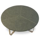 Ver imagem 5 de Mesa de Centro Redonda Baixa para Sala Pés Industrial Amin L06 Couro Verde - Lyam Decor