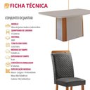 Ver imagem 4 de Mesa de Jantar Isadora 4 Lugares Retangular MDF com Vidro Grafite Moderna 120cm