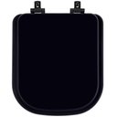 Ver imagem 1 de Tampa de Vaso Laqueado com Amortecedor Quadra Preto para Bacia Deca com Ferragem Preta