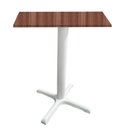 Ver imagem 1 de Mesa Ômega Ferro Branco 74 Cm (alt) Base em X Tampo Mdp Quadrado Walnut 80 Cm (larg) X 2,50 Cm (alt