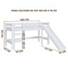 Cama Elevada Infantil Solteiro com Colchão e Escorregador Branco 93 X 202 Cm Clage Jm Móveis - 4