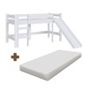 Cama Elevada Infantil Solteiro com Colchão e Escorregador Branco 93 X 202 Cm Clage Jm Móveis - 1