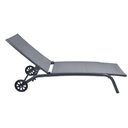Ver imagem 3 de Espreguiçadeira Chaise Outdoor Externa Tamandaré Rivatti em Aluminio Tela Mesh Grafite C/ Rodinhas