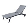 Espreguiçadeira Chaise Outdoor Externa Tamandaré Rivatti em Aluminio Tela Mesh Grafite C/ Rodinhas - 1