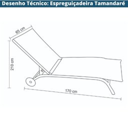 Espreguiçadeira Chaise Outdoor Externa Tamandaré Rivatti em Aluminio Tela Mesh Grafite C/ Rodinhas - 5