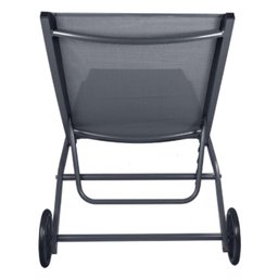 Espreguiçadeira Chaise Outdoor Externa Tamandaré Rivatti em Aluminio Tela Mesh Grafite C/ Rodinhas - 4