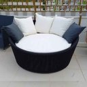 Ver imagem 2 de Chaise Palmeira em Corda Náutica Preta - Tecido Duna Cru