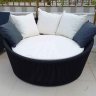 Chaise Palmeira em Corda Náutica Preta - Tecido Duna Cru - 1