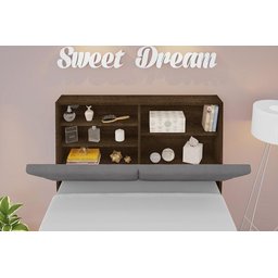 Cabeceira box Solteiro 0,88 Isis Malbec Painel Class 030 - Framar Móveis - 1