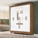 Ver imagem 2 de Guarda Roupa 8 Portas com Espelho Portugal Naturale Branco 835026 Moval