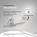 Ver imagem 5 de Kit 2 Prateleiras Nichos em U 60x15cm Mdf Branco com Suporte Flutuante Invisível