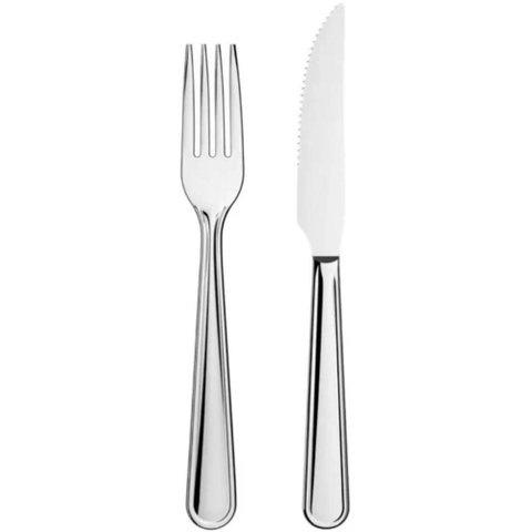Faqueiro 24 Peças Garfos Facas de Mesa Siena Aço Inox Mesa Posta
