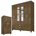 Ver imagem 2 de Guarda Roupa Casal Modena com Espelho 6 Portas e Multiuso Recife Malbec – Incorplac