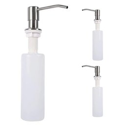 Dispenser Dosador Kit 3 Unidades Embutir Pia Sabonete Liquido Detergente Sabao Inox Escovado Banheir - 1