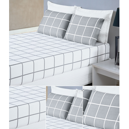 Jogo de cama king com lençol d baixo 193cm x 203cm lecol de casal kig com 3peças - 2