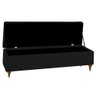 Cabeceira Cama Box Casal King 198 Cm Com Puff Baú Preto - 3