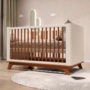 Ver imagem 3 de Berço Redondo 2 Em 1 Mini Cama Com Colchão Coleção Sambalelê - mel/branco