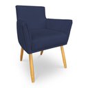 Ver imagem 4 de Kit 6 Poltronas Decorativa Leticia Suede Azul Marinho Pés Palito Castanho - Pallazio