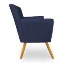 Ver imagem 5 de Kit 6 Poltronas Decorativa Leticia Suede Azul Marinho Pés Palito Castanho - Pallazio