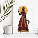 Ver imagem 2 de Quadro Decorativo Orixá Iansã 33x24cm:madeira Preta